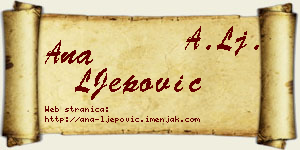 Ana LJepović vizit kartica